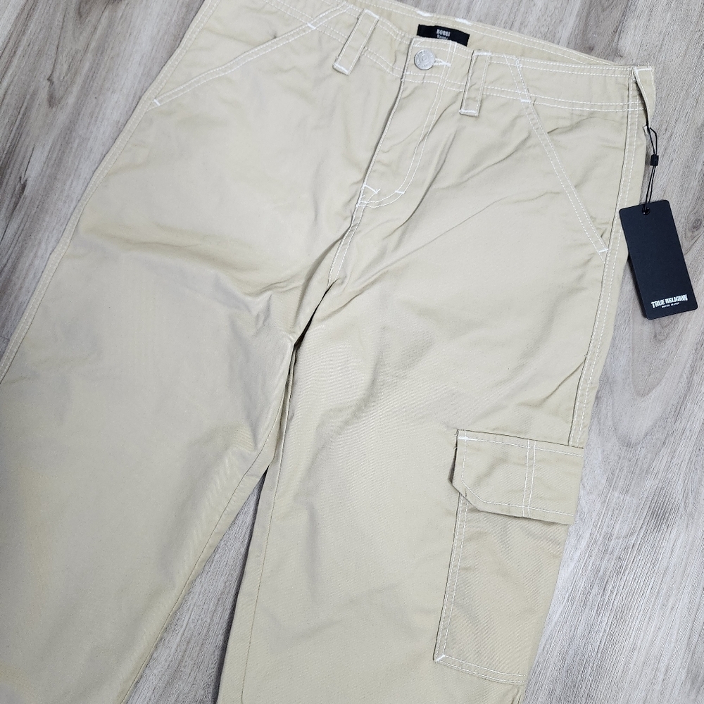 True Religion Bobbi Baggy Cargo Jogger Womens 30 Khaki Travertine - Picture 3 of 10